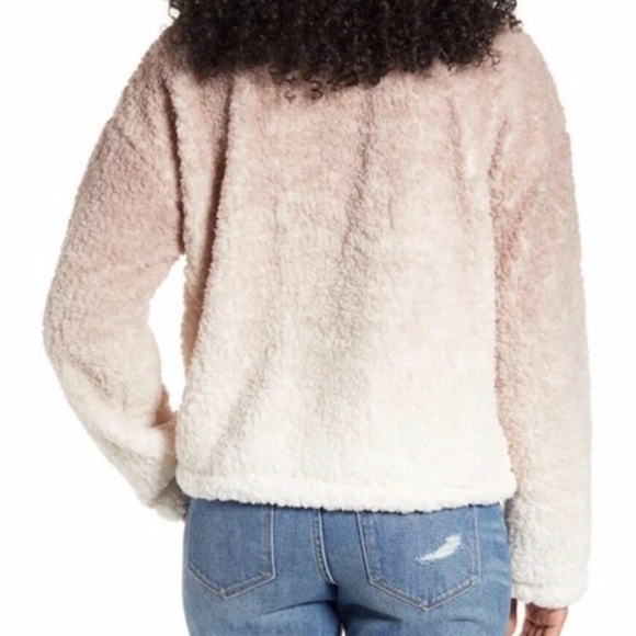 THREAD & SUPPLY NWT Wubby Sherpa Fleece Pullover Jacket in Cream and Gray - Picture 7 of 13